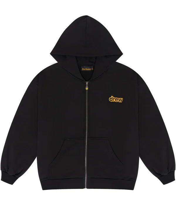 Drew House Zip Up Hoodie Black