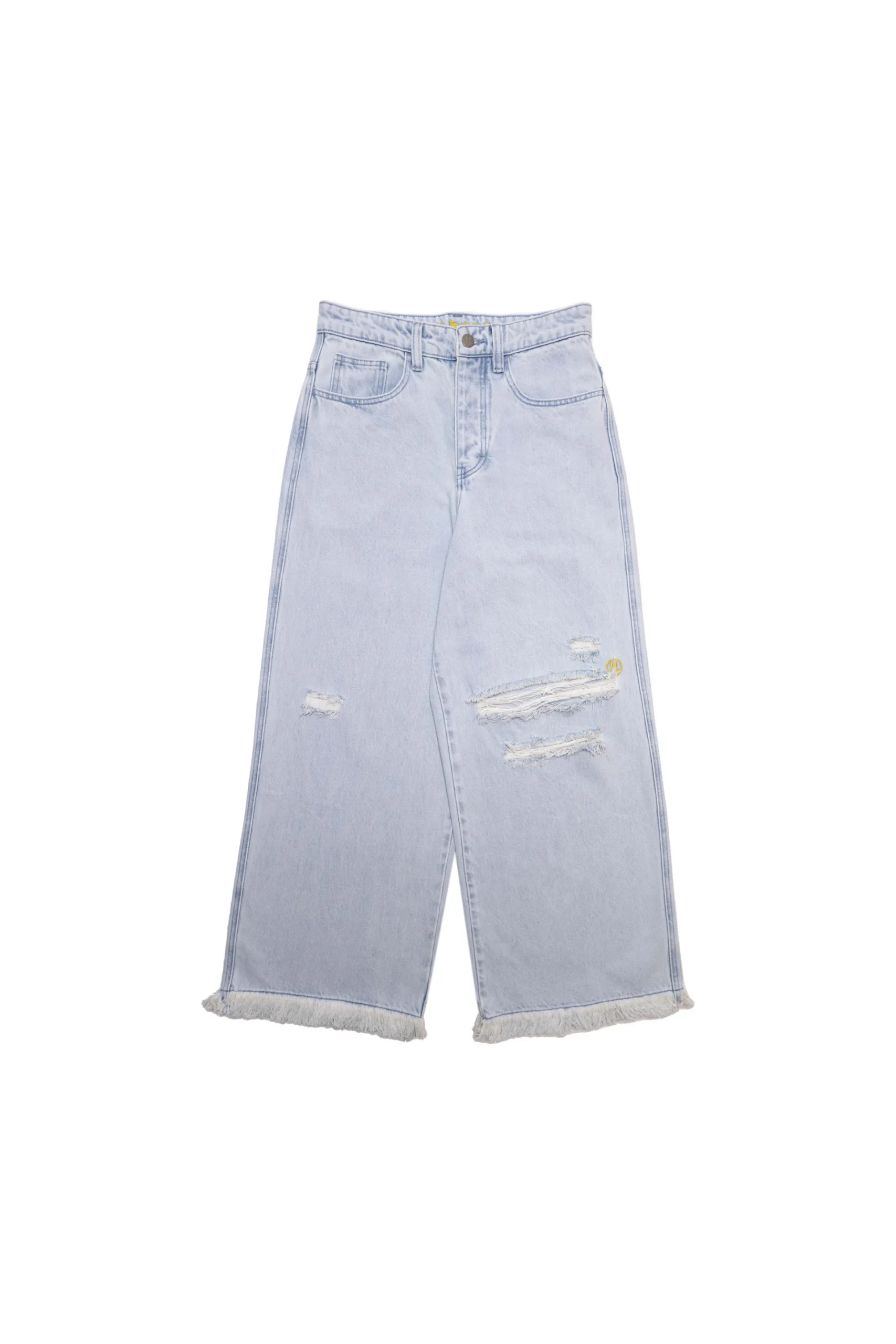 Ultra Wide Leg Jean Distressed Vintage Indigo