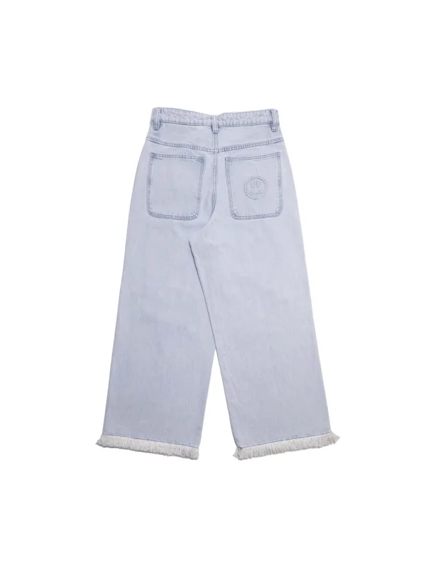 Ultra Wide Leg Jean Distressed Vintage Indigo